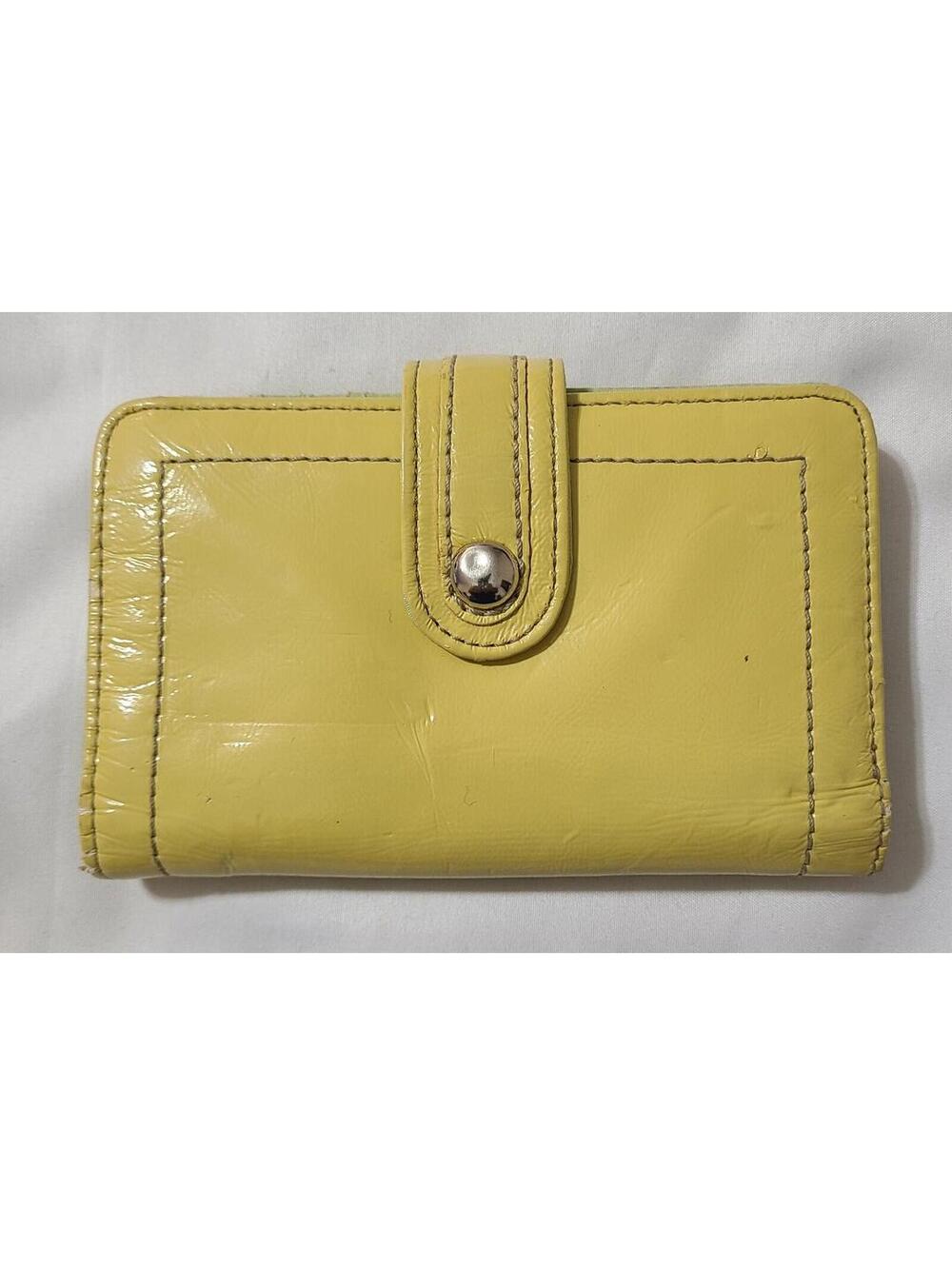 Relic Patent Leather Trifold Wallet Womens Size Small Yellow CC ID Holder Travel
